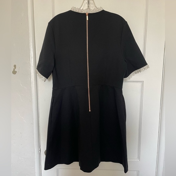 Ted Baker-Blussum Broderie Trim A-Line Dres - Picture 7 of 10